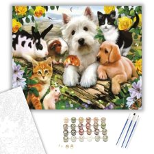 Számfestő.hu Édes állatok - számfestő készlet – 40×50 cm (Keretre feszítve) kreatív és készségfejlesztő