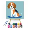 Számfestő.hu Édes beagle - gyerek számfestő készlet – 50×50 cm (Keret nélkül)