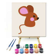 Számfestő.hu Egérke - gyerek számfestő készlet – 40×40 cm (Keret nélkül) kreatív és készségfejlesztő