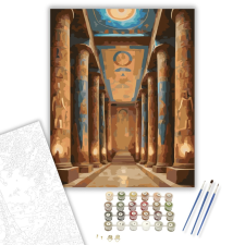 Számfestő.hu Egyiptomi Templombelső - számfestő készlet – 40×50 cm (Keretre feszítve) kreatív és készségfejlesztő