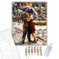 Számfestő.hu Együtt az Esőben - számfestő készlet – 40×50 cm (Keretre feszítve) kreatív és készségfejlesztő