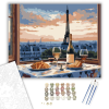 Számfestő.hu Eiffel-torony és Párizsi Kávézó - számfestő készlet – 40×50 cm (Keretre feszítve)