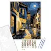 Számfestő.hu Éjjeli Utcák Varázsa - számfestő készlet – 60×70 cm (Keretre feszítve)