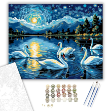 Számfestő.hu Éjszakai Hattyúk Tánca - számfestő készlet – 40×50 cm (Keretre feszítve) kreatív és készségfejlesztő