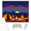 Számfestő.hu Éjszakai Sivatagi Tábor Tevékkel - számfestő készlet – 40×50 cm (Keretre feszítve)