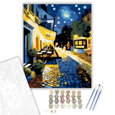 Számfestő.hu Éjszakai Terasz Hangulata - számfestő készlet – 40×50 cm (Keretre feszítve) kreatív és készségfejlesztő