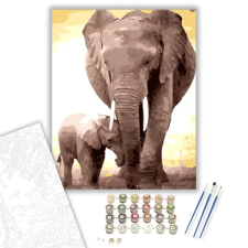 Számfestő.hu Elefántok - számfestő készlet – 50×60 cm (Keret nélkül) kreatív és készségfejlesztő