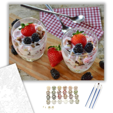 Számfestő.hu Eperrel díszítve - számfestő készlet – 40×50 cm (Keretre feszítve) kreatív és készségfejlesztő