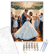 Számfestő.hu Esküvői Tánc Tündérfények Alatt - számfestő készlet – 40×50 cm (Keretre feszítve) kreatív és készségfejlesztő