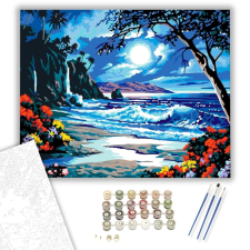 Számfestő.hu Esti Virágok - számfestő készlet – 40×50 cm (Keretre feszítve) kreatív és készségfejlesztő