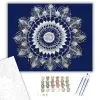 Számfestő.hu Ezüst Virág Mandala - számfestő készlet – 60×70 cm (Keretre feszítve)