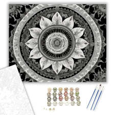 Számfestő.hu Ezüstös Mandala Szimmetriával - számfestő készlet – 50×60 cm (Keret nélkül) kreatív és készségfejlesztő