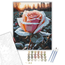 Számfestő.hu Fagyos Rózsa Hajnalban - számfestő készlet – 40×50 cm (Keretre feszítve) kreatív és készségfejlesztő