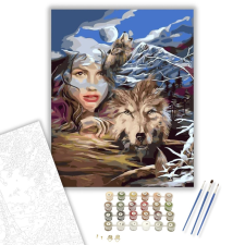 Számfestő.hu Farkas lány - számfestő készlet – 40×50 cm (Keretre feszítve) kreatív és készségfejlesztő