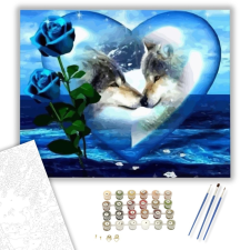 Számfestő.hu Farkas szerelem - számfestő készlet – 40×50 cm (Keretre feszítve) kreatív és készségfejlesztő