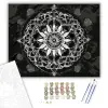 Számfestő.hu Fehér Mandala Kőhatással - számfestő készlet – 60×70 cm (Keret nélkül)