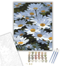 Számfestő.hu Fehér Margaréták- számfestő készlet – 40×50 cm (Keretre feszítve) kreatív és készségfejlesztő