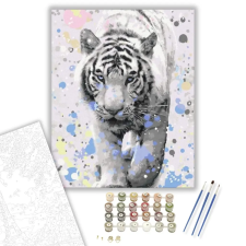 Számfestő.hu Fehér Tigris - számfestő készlet – 50×60 cm (Keret nélkül) kreatív és készségfejlesztő