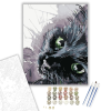 Számfestő.hu Fekete cica - számfestő készlet – 40×50 cm (Keretre feszítve)