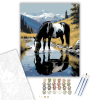 Számfestő.hu Fekete-fehér Pinto Ló a Hegyi Pataknál - számfestő készlet – 40×50 cm (Keretre feszítve)