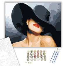 Számfestő.hu Fekete kalapban - számfestő készlet – 50×60 cm (Keretre feszítve) kreatív és készségfejlesztő