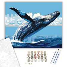 Számfestő.hu Felszínre Emelkedő Bálna - számfestő készlet – 50×60 cm (Keretre feszítve) kreatív és készségfejlesztő
