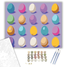 Számfestő.hu Festett Tojások - húsvéti számfestő készlet – 40×50 cm (Keretre feszítve) kreatív és készségfejlesztő