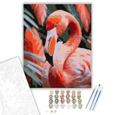 Számfestő.hu Flamingó Közeli Pillantás - számfestő készlet – 80×100 cm (Keretre feszítve) kreatív és készségfejlesztő