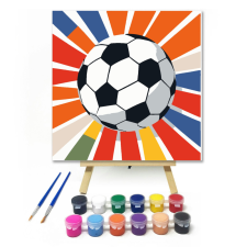 Számfestő.hu Focilabda - gyerek számfestő készlet – 20×20 cm (Keretre feszítve) kreatív és készségfejlesztő