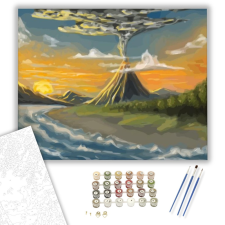Számfestő.hu Füstölgő vulkán - számfestő készlet – 40×50 cm (Keretre feszítve) kreatív és készségfejlesztő