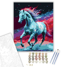Számfestő.hu Galaktikus Paripa Neon Színátmenetekkel - számfestő készlet – 40×50 cm (Keretre feszítve) kreatív és készségfejlesztő