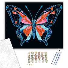 Számfestő.hu Geometrikus Pillangó Neon Színekben - számfestő készlet – 40×50 cm (Keretre feszítve) kreatív és készségfejlesztő