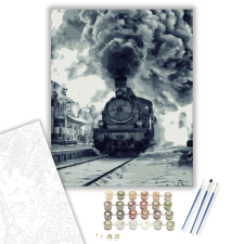 Számfestő.hu Gőzmozdony - számfestő készlet – 40×50 cm (Keretre feszítve) kreatív és készségfejlesztő