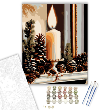 Számfestő.hu Gyertyafényű Ünnepi Harmónia - számfestő készlet – 40×50 cm (Keretre feszítve) kreatív és készségfejlesztő