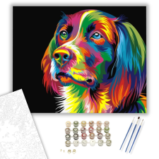 Számfestő.hu Gyönyörű Kutya - számfestő készlet – 40×50 cm (Keretre feszítve) kreatív és készségfejlesztő