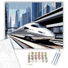 Számfestő.hu Gyorsvonat Modern Városban - számfestő készlet – 80×100 cm (Keret nélkül) kreatív és készségfejlesztő