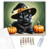 Számfestő.hu Halloweeni Macska Mágus - számfestő készlet – 50×60 cm (Keret nélkül)