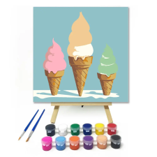 Számfestő.hu Három nyalánkság - gyerek számfestő készlet – 30×30 cm (Keret nélkül) kreatív és készségfejlesztő