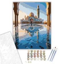 Számfestő.hu Hassan II mecset naplementében - számfestő készlet – 50×60 cm (Keretre feszítve) kreatív és készségfejlesztő