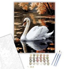 Számfestő.hu Hattyú az Őszi Tavon - számfestő készlet – 40×50 cm (Keretre feszítve) kreatív és készségfejlesztő
