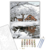 Számfestő.hu Havas otthon - számfestő készlet – 40×50 cm (Keretre feszítve)