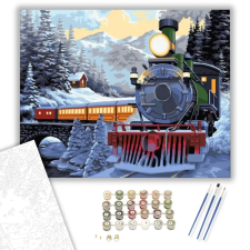 Számfestő.hu Havas vonat - számfestő készlet – 50×60 cm (Keret nélkül) kreatív és készségfejlesztő