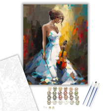 Számfestő.hu Hegedűs lány - számfestő készlet – 40×50 cm (Keretre feszítve) kreatív és készségfejlesztő