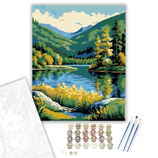 Számfestő.hu Hegyi Tavak Nyugalma - számfestő készlet – 40×50 cm (Keretre feszítve) kreatív és készségfejlesztő