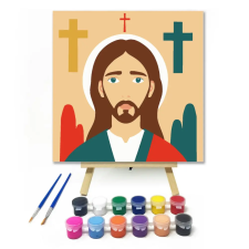 Számfestő.hu Hit képe - gyerek számfestő készlet – 50×50 cm (Keretre feszítve) kreatív és készségfejlesztő