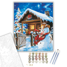 Számfestő.hu Hóember - számfestő készlet – 40×50 cm (Keretre feszítve) kreatív és készségfejlesztő