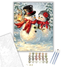 Számfestő.hu Hóemberek- számfestő készlet – 50×60 cm (Keret nélkül) kreatív és készségfejlesztő