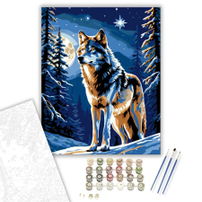 Számfestő.hu Holdfényes Farkas - számfestő készlet – 50×60 cm (Keretre feszítve) kreatív és készségfejlesztő