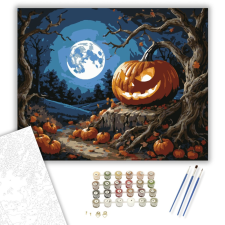 Számfestő.hu Holdfényes Halloween - számfestő készlet – 40×50 cm (Keretre feszítve) kreatív és készségfejlesztő
