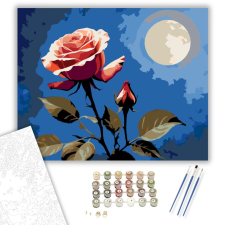 Számfestő.hu Holdfényes Rózsa - számfestő készlet – 40×50 cm (Keretre feszítve) kreatív és készségfejlesztő